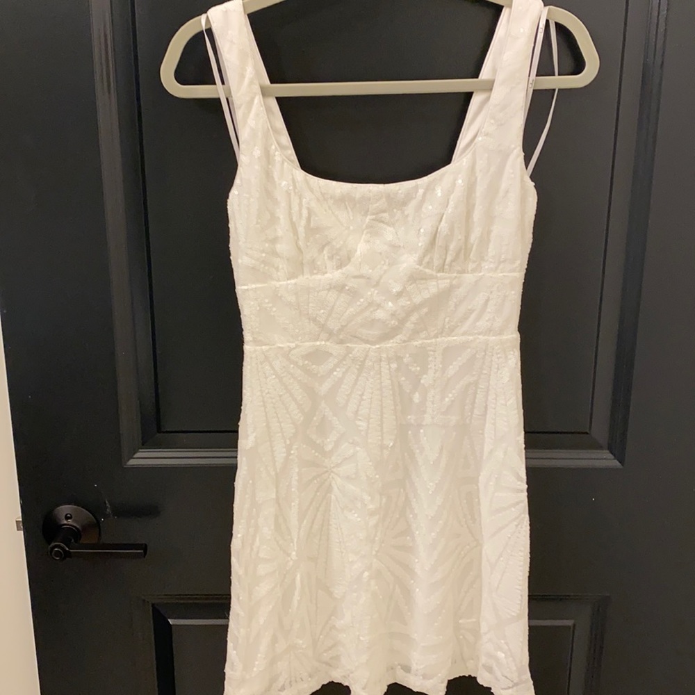Lulus white sequin mini dress
